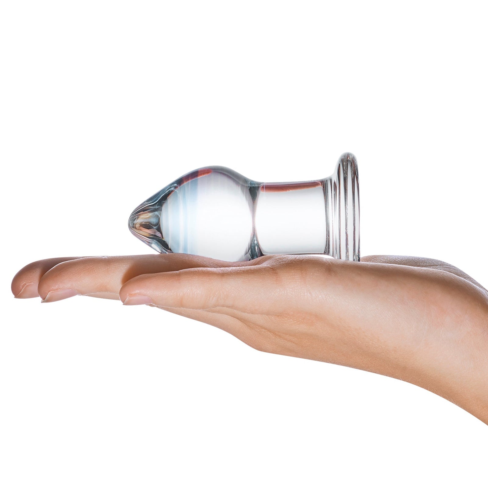 Glas - Amethyst Rain Glass Butt Plug - Clear - Glass Anal Plug (Non Vibration)