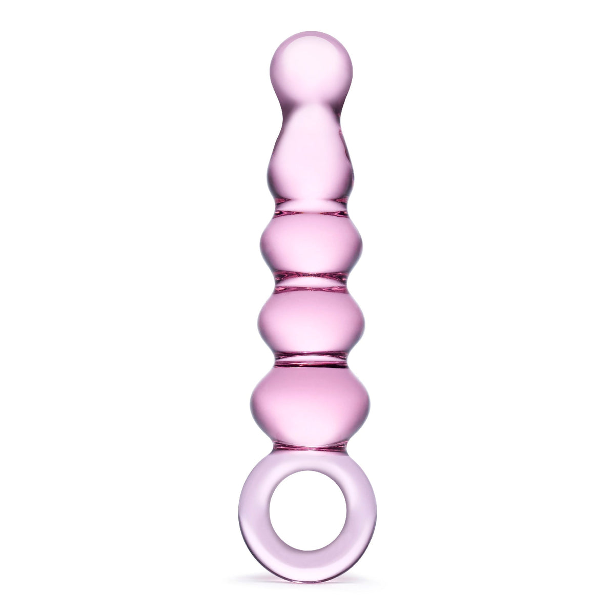 Glas - Quintessence Beaded Glass Anal Slider 7.5’’ (Pink) - Pink - Glass Anal Plug (Non Vibration)