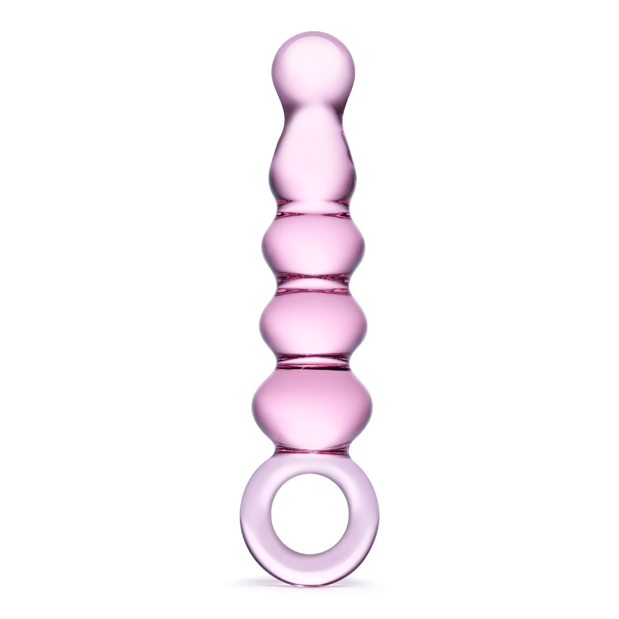Glas - Quintessence Beaded Glass Anal Slider 7.5’’ (Pink) - Pink - Glass Anal Plug (Non Vibration)