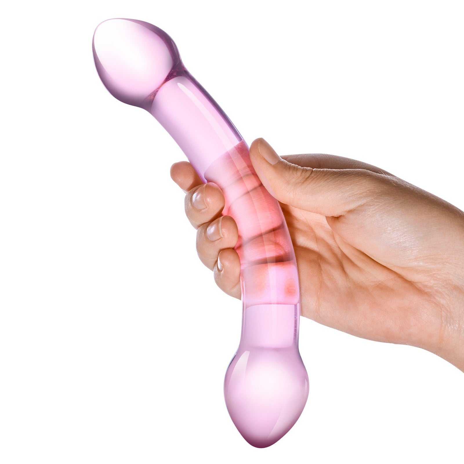 Glas - Double Trouble Hand Blown Glass Dildo 7.25’’ (Purple) - Purple - Glass Dildo (Non Vibration)