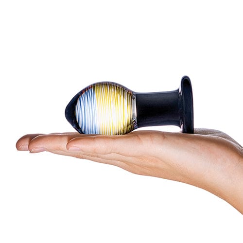 Glas - Galileo Hand Blown Glass Butt Plug 3.5" (Black/Clear) Glass Anal Plug (Non Vibration) 4890808063408 CherryAffairs