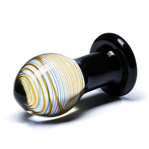Glas - Galileo Hand Blown Glass Butt Plug 3.5" (Black/Clear) Glass Anal Plug (Non Vibration) 4890808063408 CherryAffairs