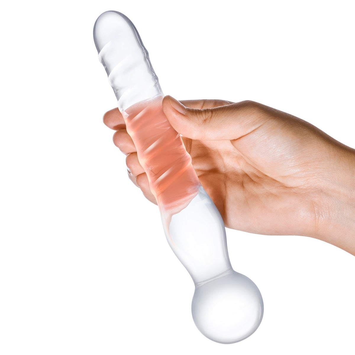 Glas - Joystick Clear Glass Dildo 8’’ - Clear - Glass Dildo (Non Vibration)