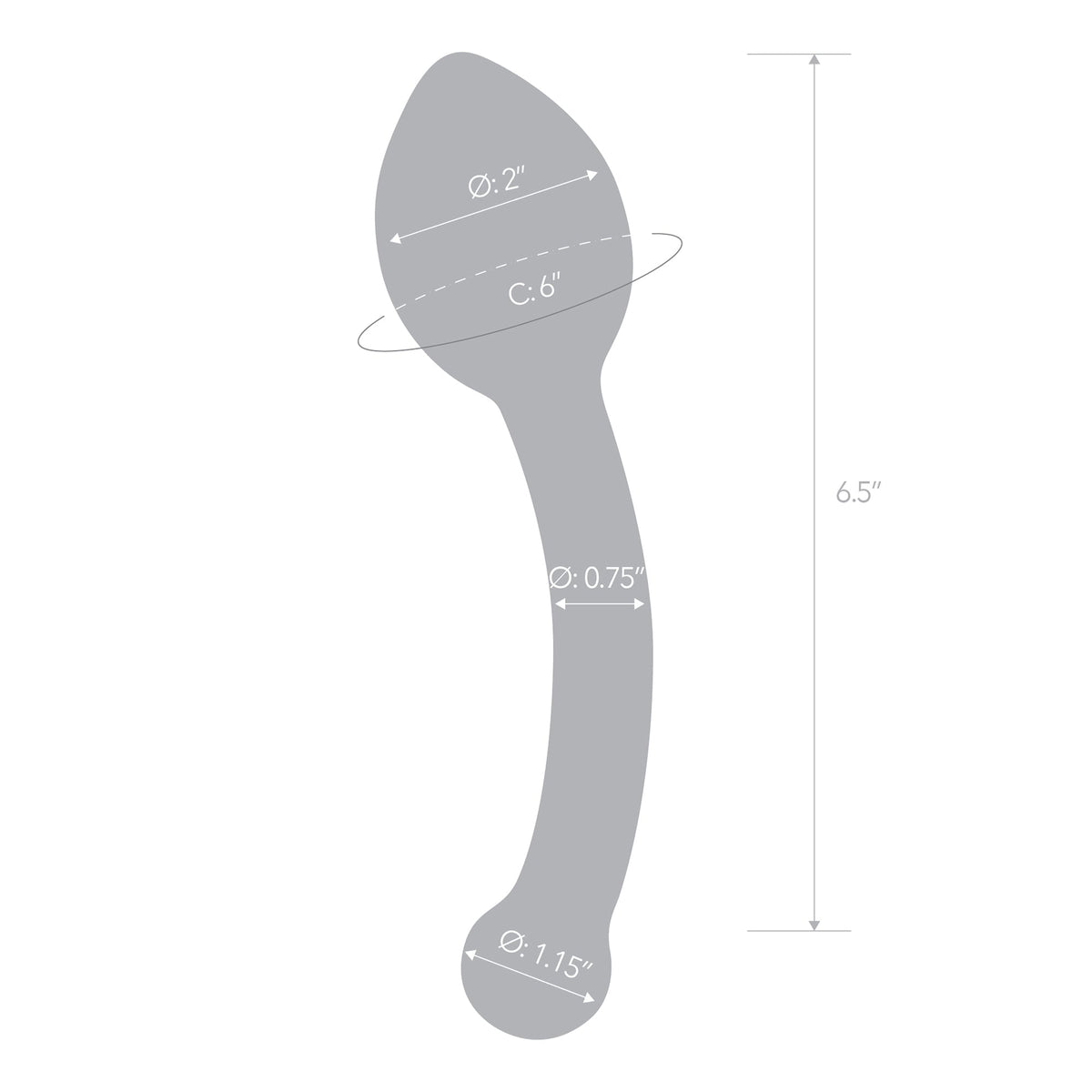 Glas - Pure Indulgence Anal Slider Hand Blown Glass Dildo 8’’ (Clear) - Clear - Glass Anal Plug (Non Vibration)