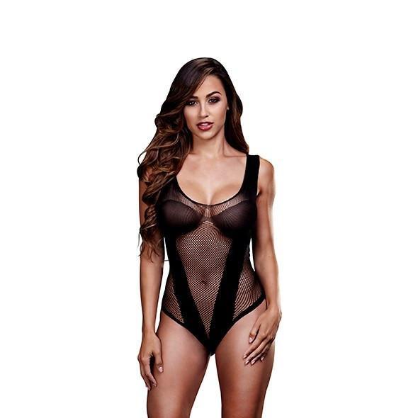 Baci - Fishnet Jacquard V Teddy One Size (Black) Costumes Durio Asia