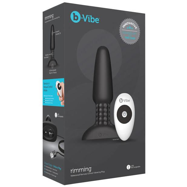 B-Vibe - Rimming Remote Control Vibrating Anal Plug (Black) Anal Plug (Vibration) Rechargeable Durio Asia