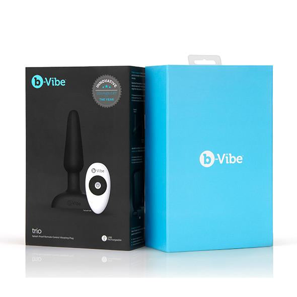 B-Vibe - Trio Remote Control Vibrating Anal Plug (Black) - PleasureHobby