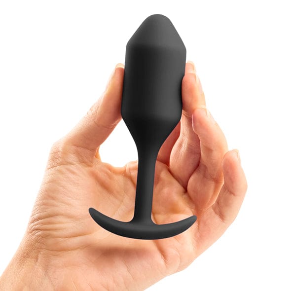 B-Vibe - Snug Plug 2 Weighted Silicone Anal Plug (Black) Anal Plug (Non Vibration) 4890808196748 CherryAffairs