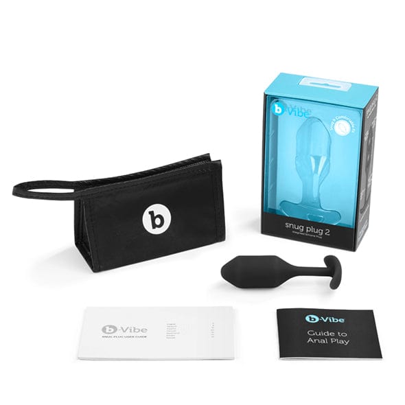 B-Vibe - Snug Plug 2 Weighted Silicone Anal Plug (Black) Anal Plug (Non Vibration) 4890808196748 CherryAffairs