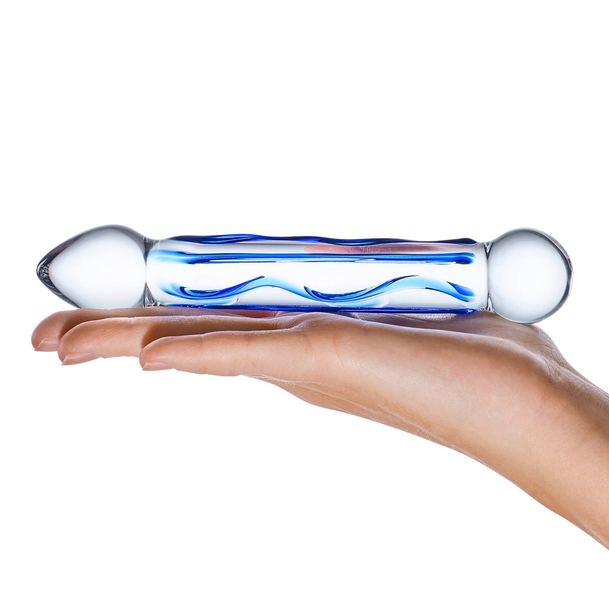 Glas - Tip Textured Glass Dildo 6.5’’ (Clear) - Clear - Glass Dildo (Non Vibration)