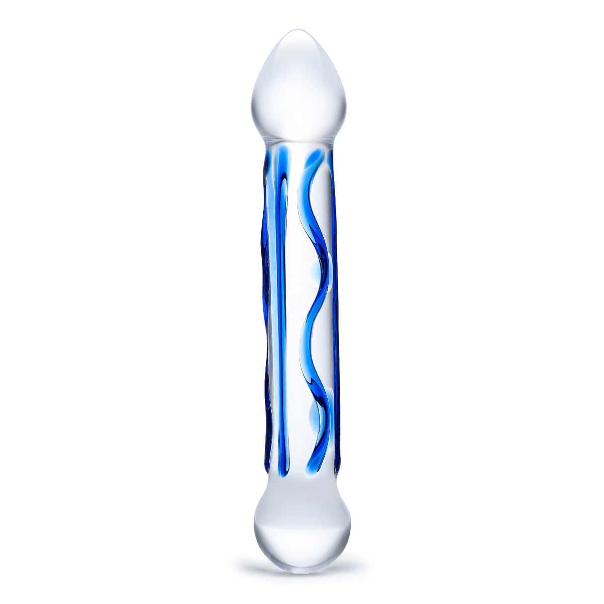 Glas - Tip Textured Glass Dildo 6.5’’ (Clear) - Clear - Glass Dildo (Non Vibration)