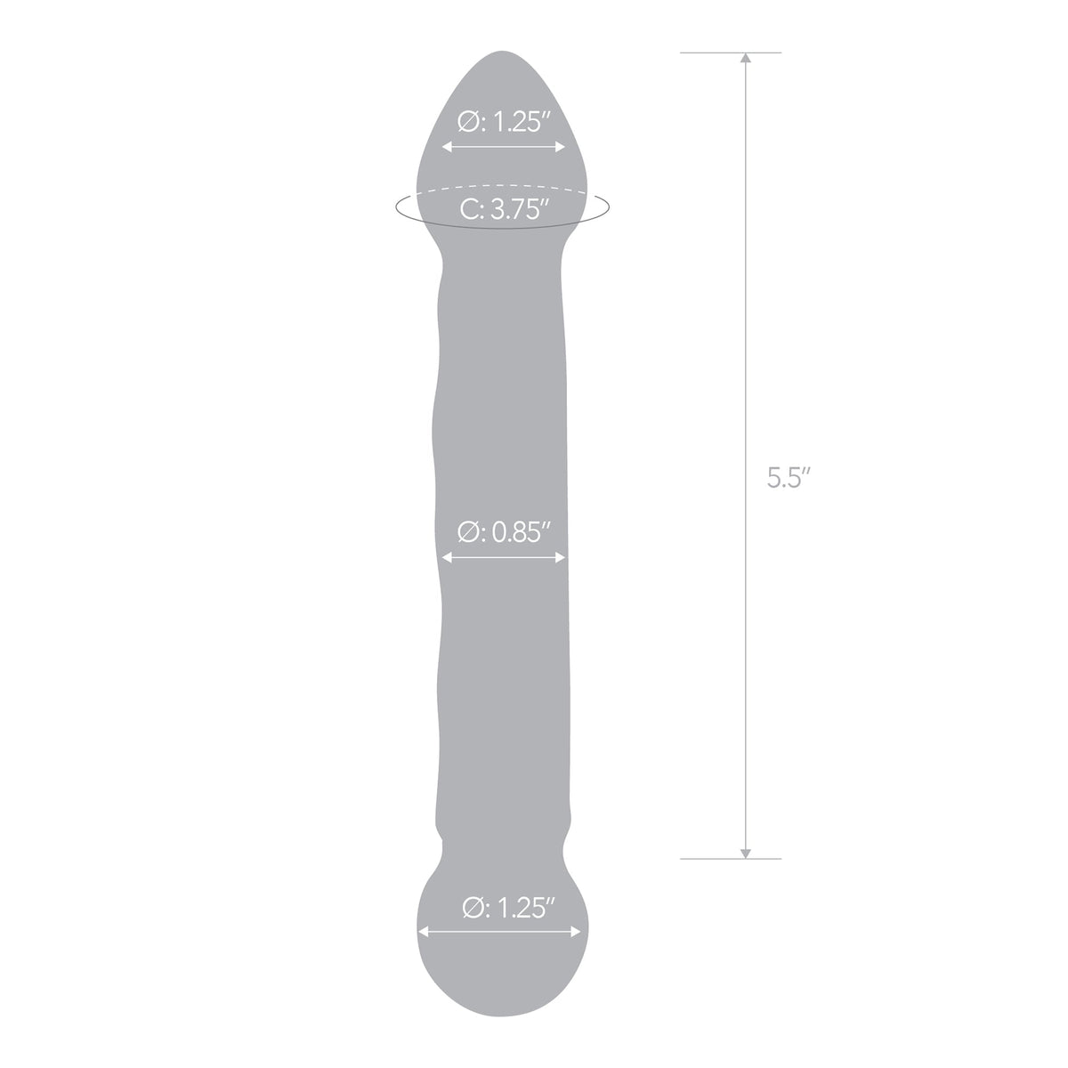Glas - Tip Textured Glass Dildo 6.5’’ (Clear) - Clear - Glass Dildo (Non Vibration)