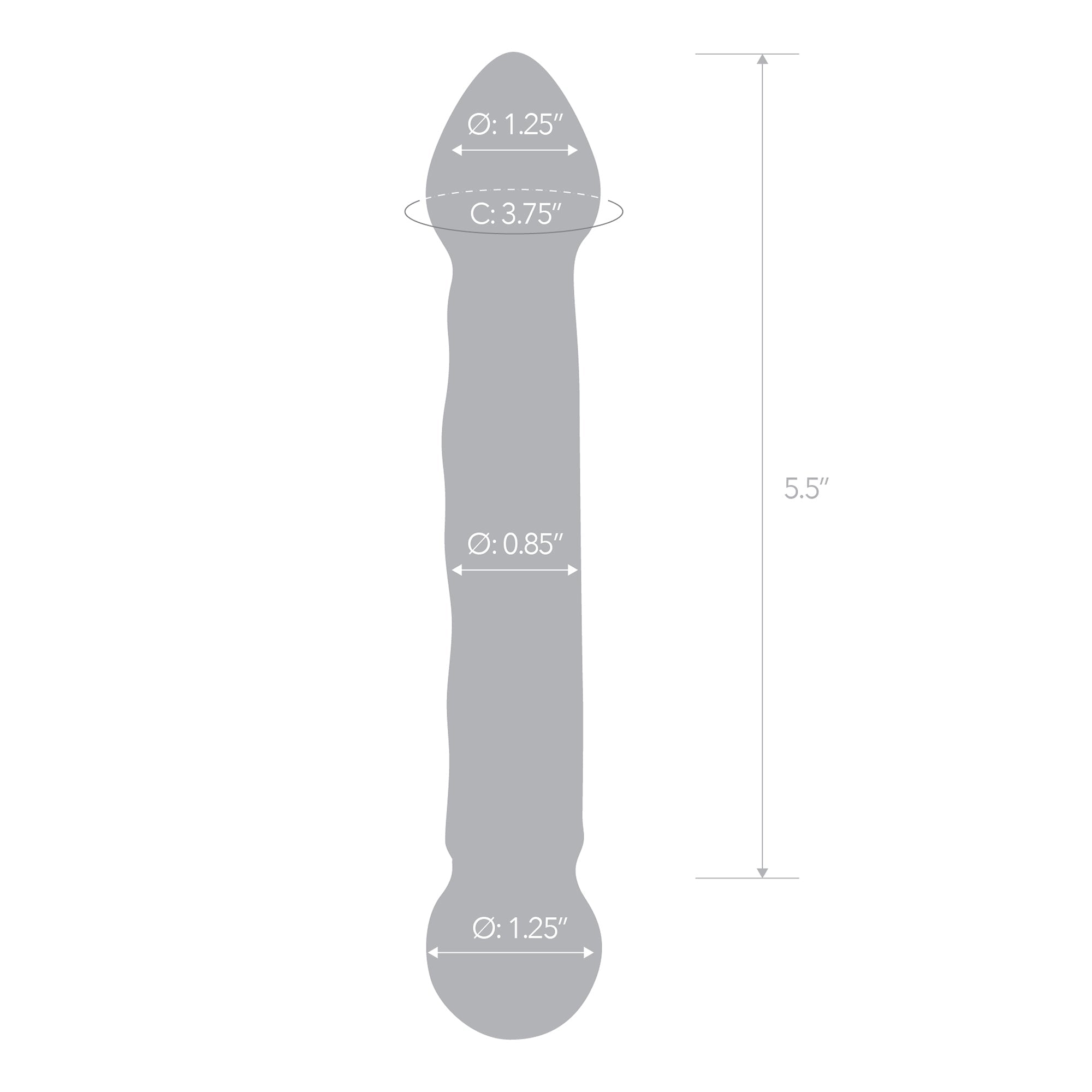 Glas - Tip Textured Glass Dildo 6.5’’ (Clear) - Clear - Glass Dildo (Non Vibration)