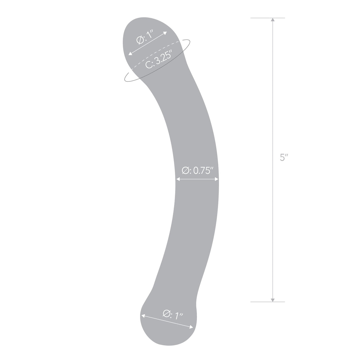 Glas - Curved G Spot Hand Blown Glass Dildo 6’’ (Blue) - Blue - Glass Dildo (Non Vibration)