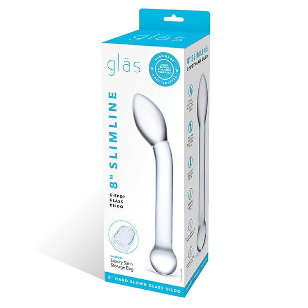 Glas - Slimline G Spot Hand Blown Glass Dildo 8" (Clear) Glass Dildo (Non Vibration) 4890808219225 CherryAffairs