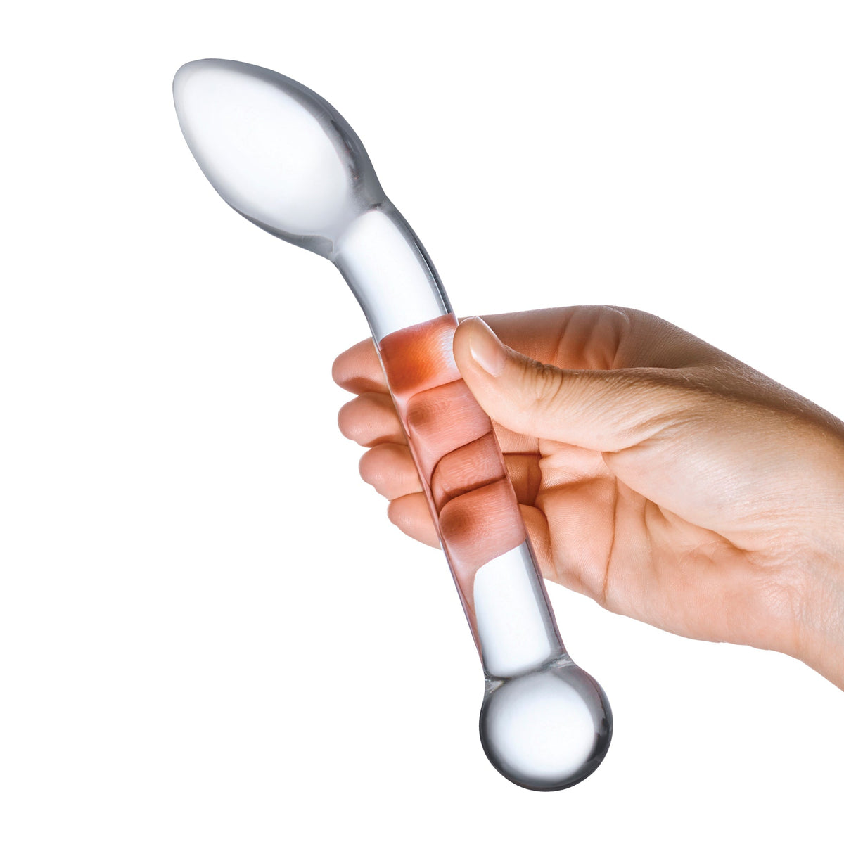 Glas - Slimline G Spot Hand Blown Glass Dildo 8’’ (Clear) - Clear - Glass Dildo (Non Vibration)