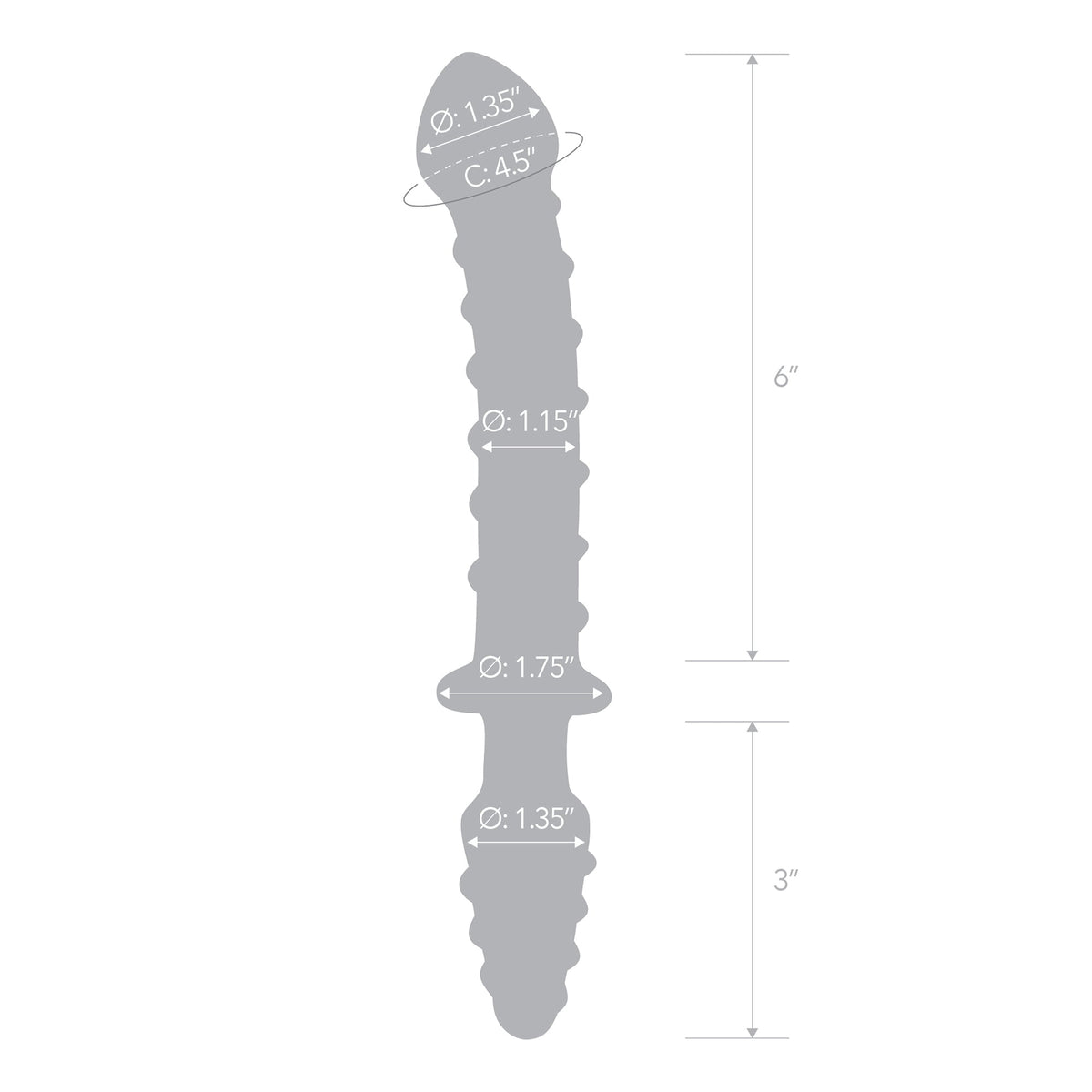 Glas - Mr Swirly Double Ended Glass Dildo and Butt Plug 10’’ (Clear) - Clear - Glass Anal Plug (Non Vibration)