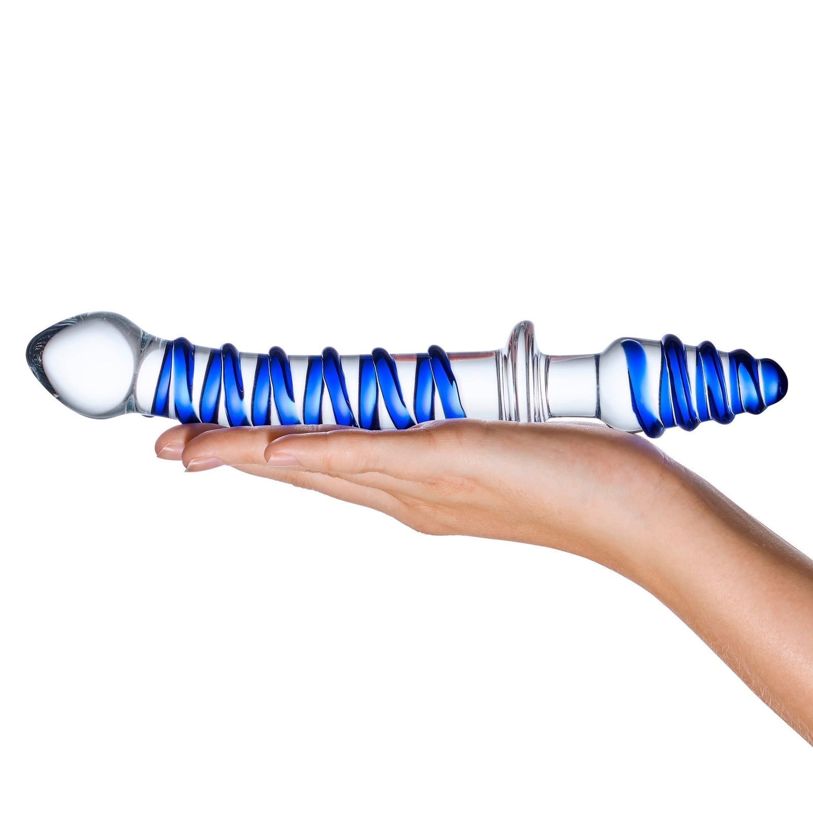 Glas - Mr Swirly Double Ended Glass Dildo and Butt Plug 10’’ (Clear) - Clear - Glass Anal Plug (Non Vibration)