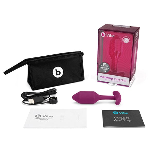B-Vibe - Vibrating Silicone Weighted Snug Anal Plug M 112 g (Rose) Anal Beads (Vibration) Rechargeable 4890808221174 CherryAffairs