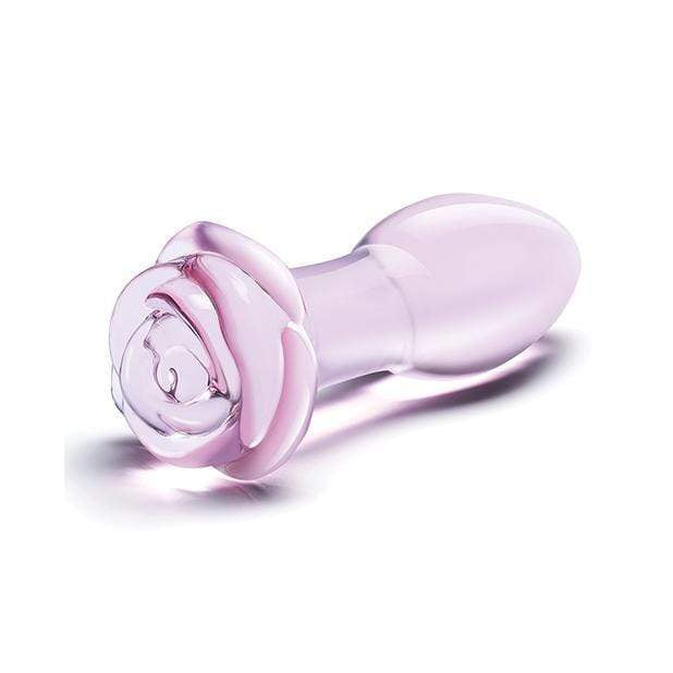 Glas - Rosebud Glass Butt Plug 5" (Pink) Glass Anal Plug (Non Vibration) 4890808238592 CherryAffairs