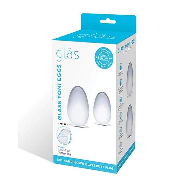 Glas - 2 pc Glass Yoni Eggs Kegel Set (Clear) Kegel Balls (Glass) 4890808238615 CherryAffairs