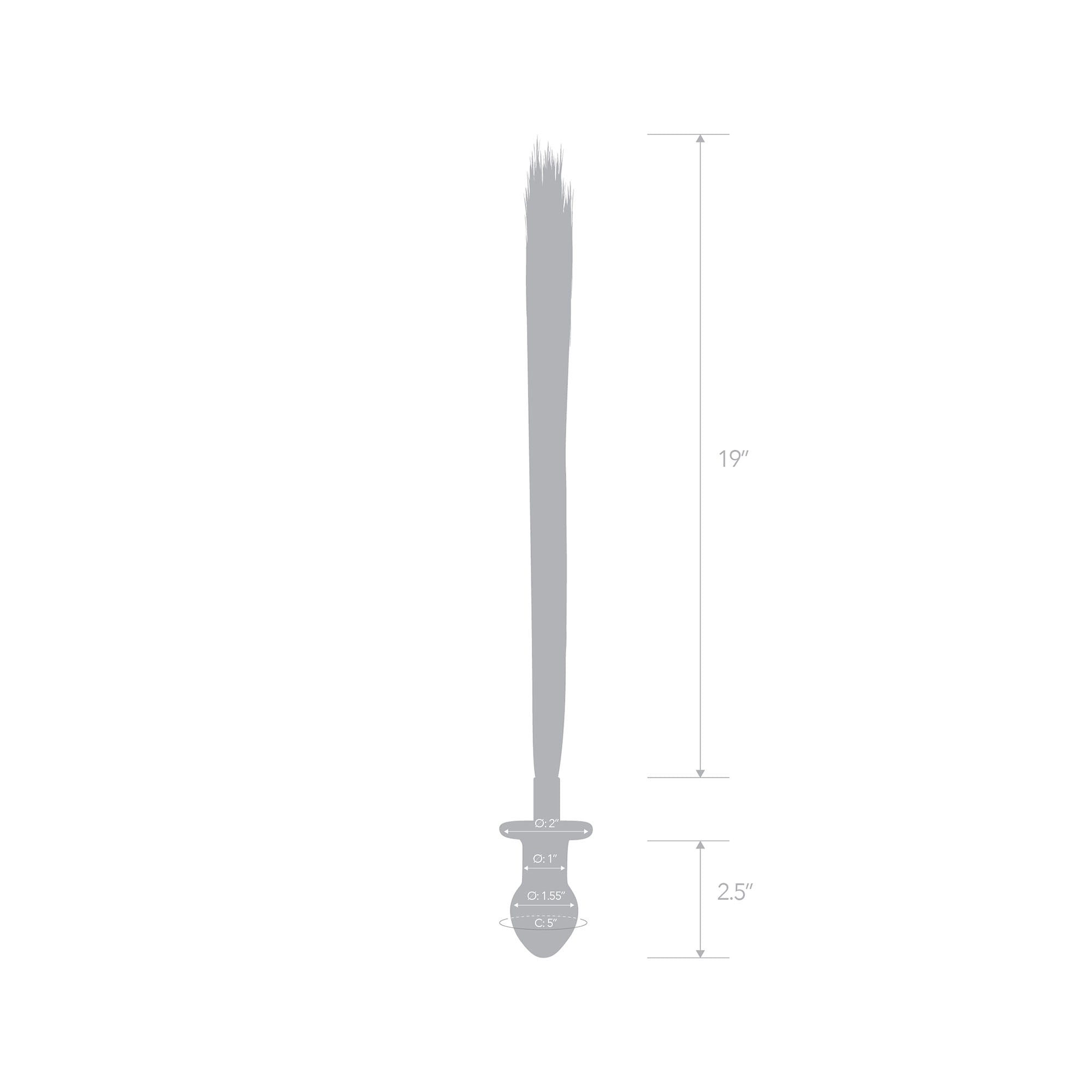 Glas - Horse Tail Glass Butt Plug 3’’ (Clear) - Clear - Glass Anal Plug (Non Vibration)