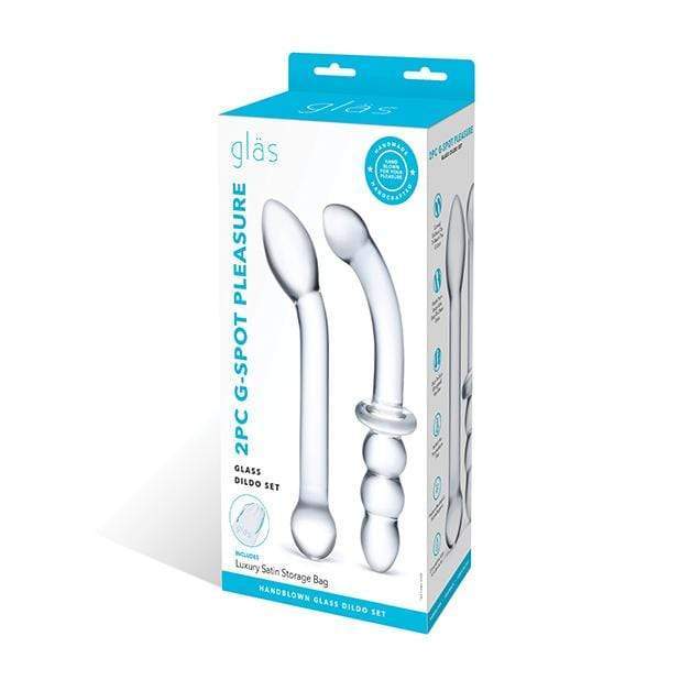 Glas - 2 pc G Spot Pleasure Glass Dildo Set (Clear) Glass Dildo (Non Vibration) 4890808238653 CherryAffairs