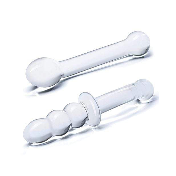 Glas - 2 pc G Spot Pleasure Glass Dildo Set (Clear) Glass Dildo (Non Vibration) 4890808238653 CherryAffairs