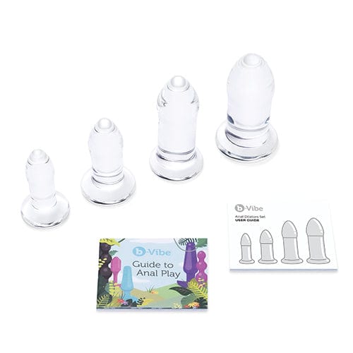 B-Vibe - Glass Anal Dilator Set 4 Pieces (Clear) Glass Anal Plug (Non Vibration) 4890808244326 CherryAffairs