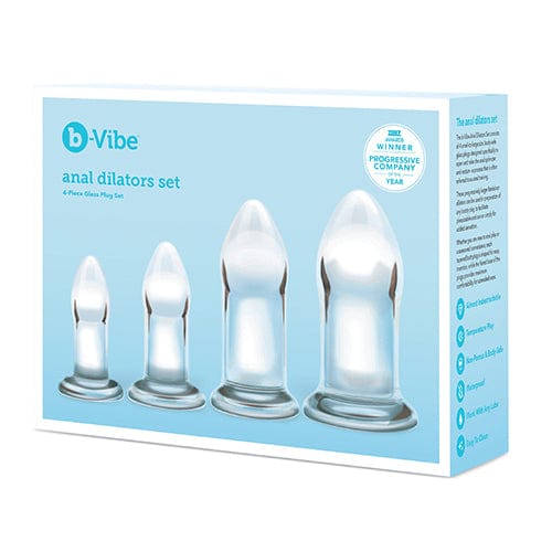 B-Vibe - Glass Anal Dilator Set 4 Pieces (Clear) Glass Anal Plug (Non Vibration) 4890808244326 CherryAffairs