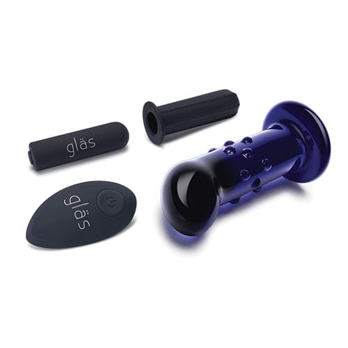 Glas - Remote Control Rechargeable Vibrating Glass Dotted G Spot P Spot Plug 4" (Blue) Glass Anal Plug (Vibration) Rechargeable 4890808250563 CherryAffairs