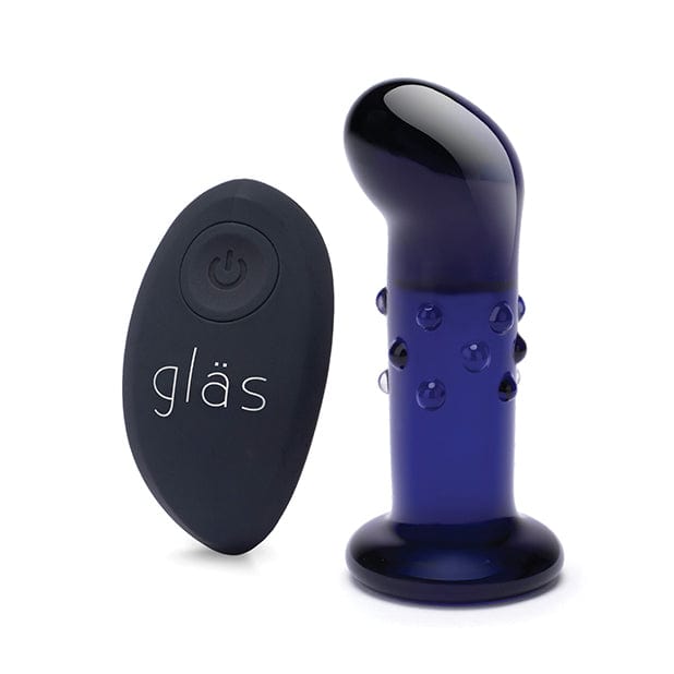 Glas - Remote Control Rechargeable Vibrating Glass Dotted G Spot P Spot Plug 4" (Blue) Glass Anal Plug (Vibration) Rechargeable 4890808250563 CherryAffairs