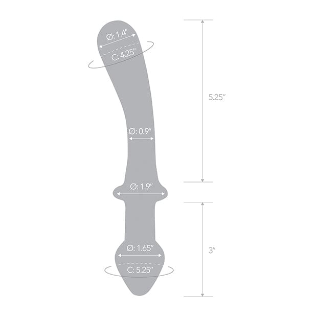 Glas - Classic Curved Dual Ended Glass Dildo 9" (Clear) Glass Dildo (Non Vibration) 692796964 CherryAffairs