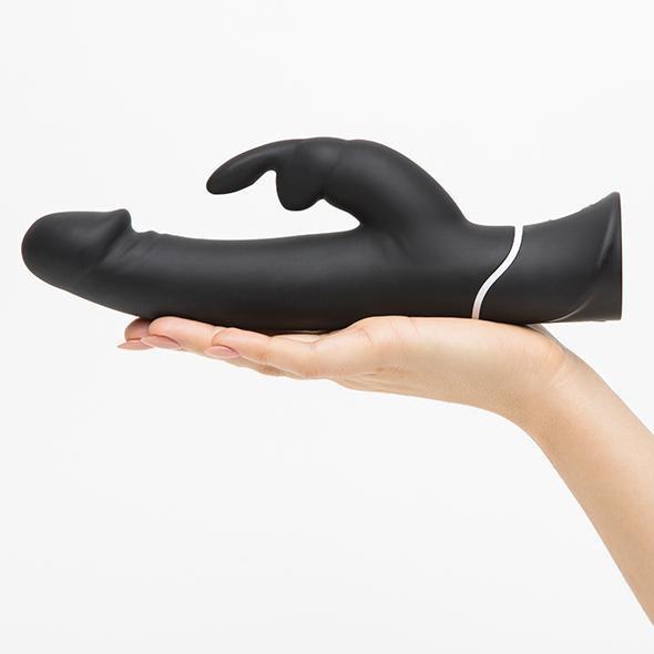 Love Honey - Happy Rabbit Realistic Vibrator (Black) Rabbit Dildo (Vibration) Rechargeable