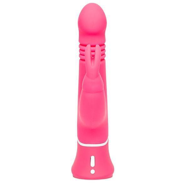 Love Honey - Happy Rabbit Thrusting Realistic Vibrator (Pink) Rabbit Dildo (Vibration) Rechargeable