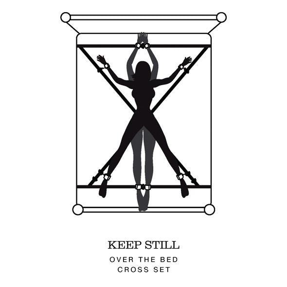 Fifty Shades of Grey - Keep Still Over the Bed Cross Restraint Set - PleasureHobby