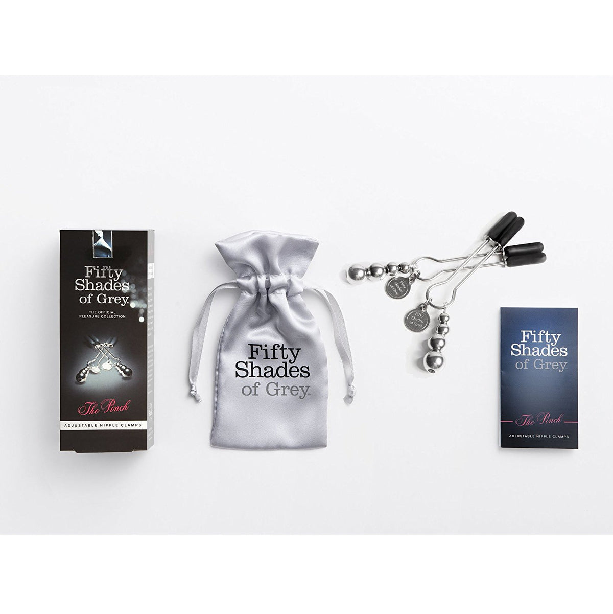 Fifty Shades of Grey - The Pinch Adjustable Nipple Clamps - FSG1002 / Silver - Nipple Clamps (Non Vibration)