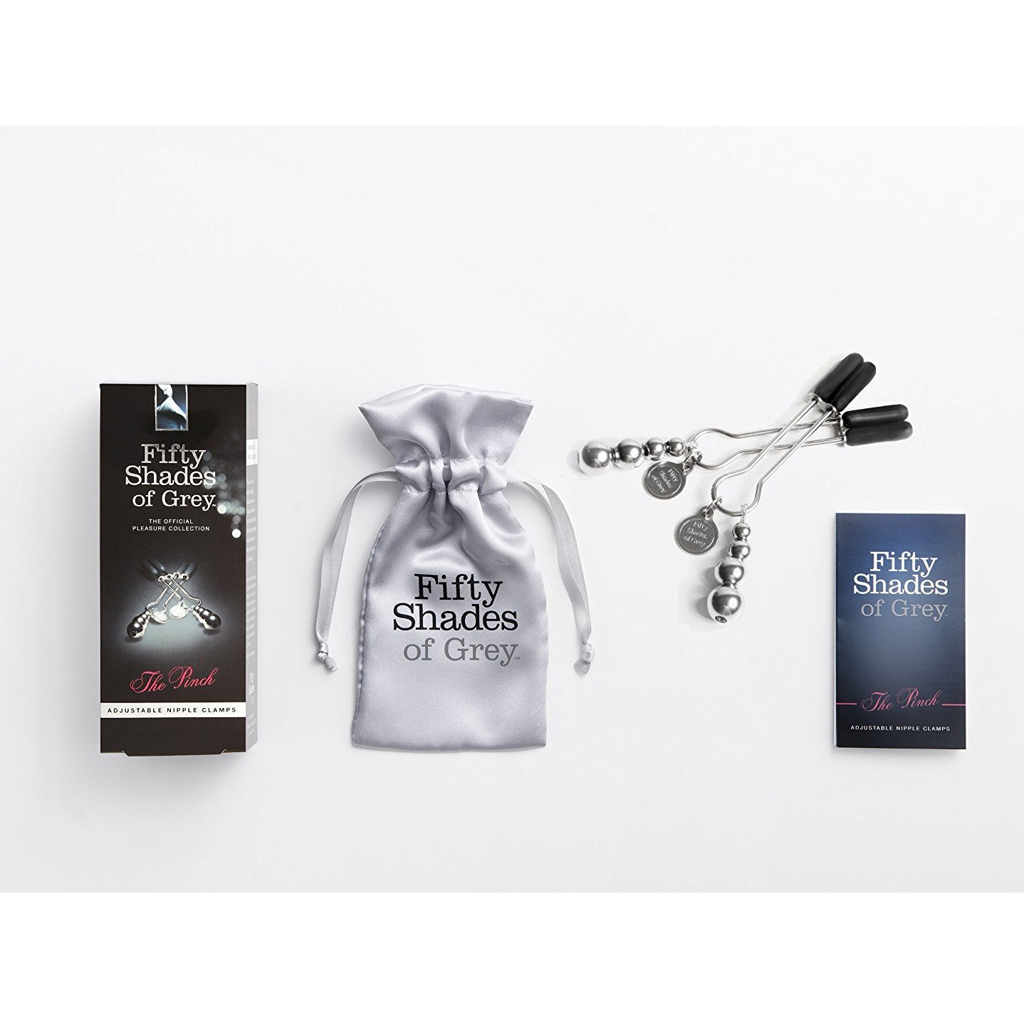 Fifty Shades of Grey - The Pinch Adjustable Nipple Clamps - FSG1002 / Silver - Nipple Clamps (Non Vibration)