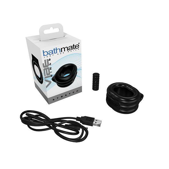 Bathmate - Vibe Ring Stretch Rechargable Cock Ring (Black) Silicone Cock Ring (Vibration) Rechargeable Singapore