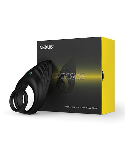 Nexus - Enhance Vibrating Cock and Ball Ring (Black) Silicone Cock Ring (Vibration) Rechargeable 604569879 CherryAffairs