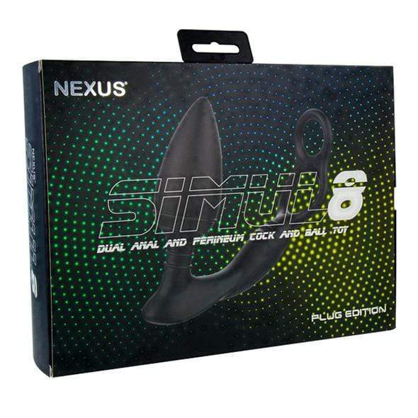 Nexus - Simul8 Plug Edition Vibrating Dual Anal Cock and Ball Toy (Black) Prostate Massager (Vibration) Rechargeable 5060274221308 CherryAffairs