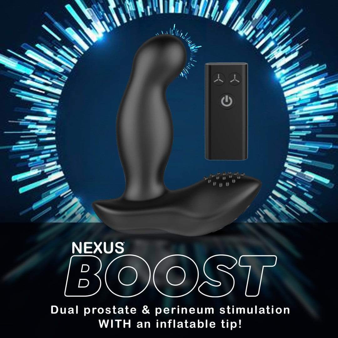 Nexus - Boost Rechargeable Inflatable Prostate Massager with Remote Control (Black) Prostate Massager (Vibration) Rechargeable 5060274221438 CherryAffairs