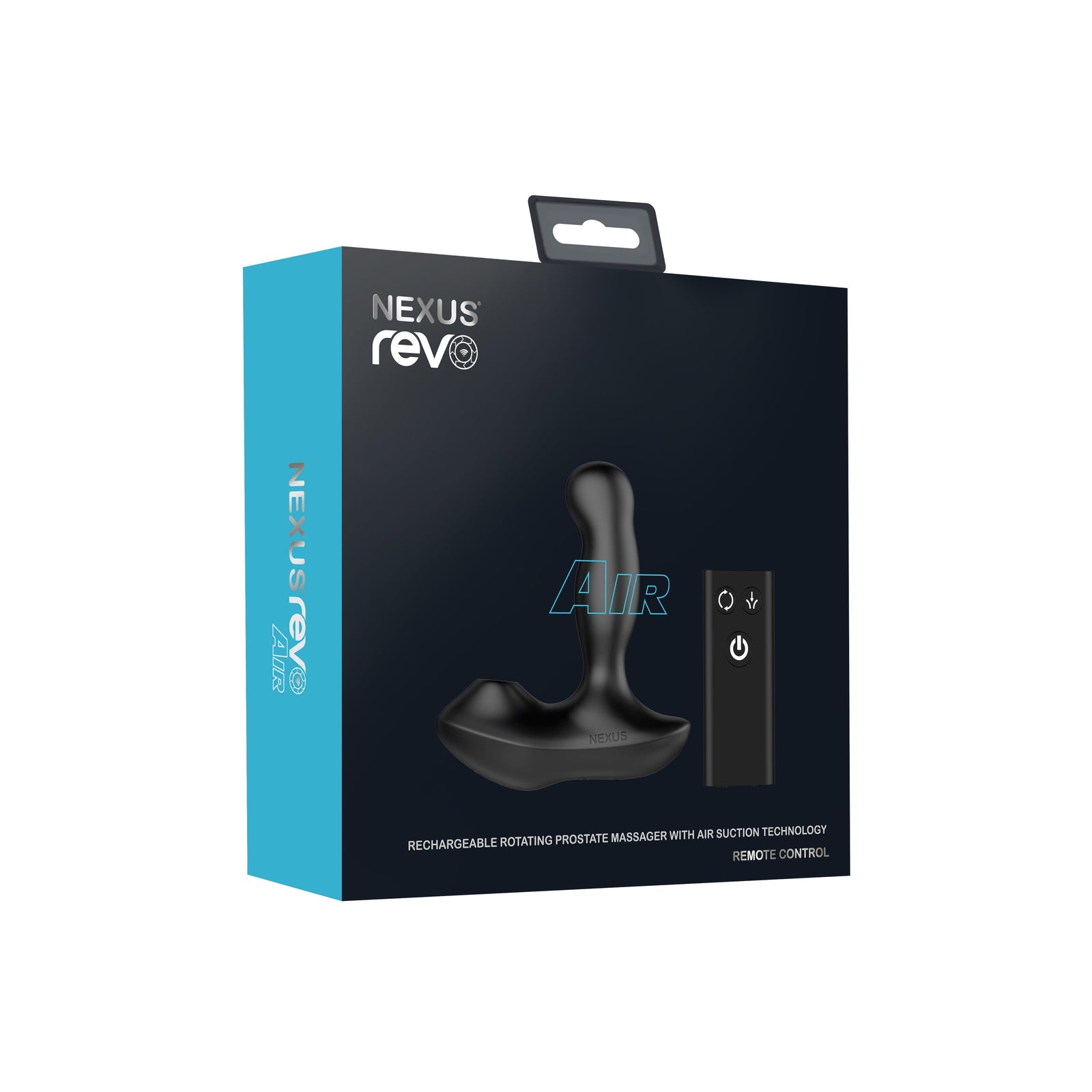 Nexus - Reno Air Rechargeable Rotating Remote Control Prostate Massager with Air Suction (Black) Prostate Massager (Vibration) Rechargeable 5060274221490 CherryAffairs
