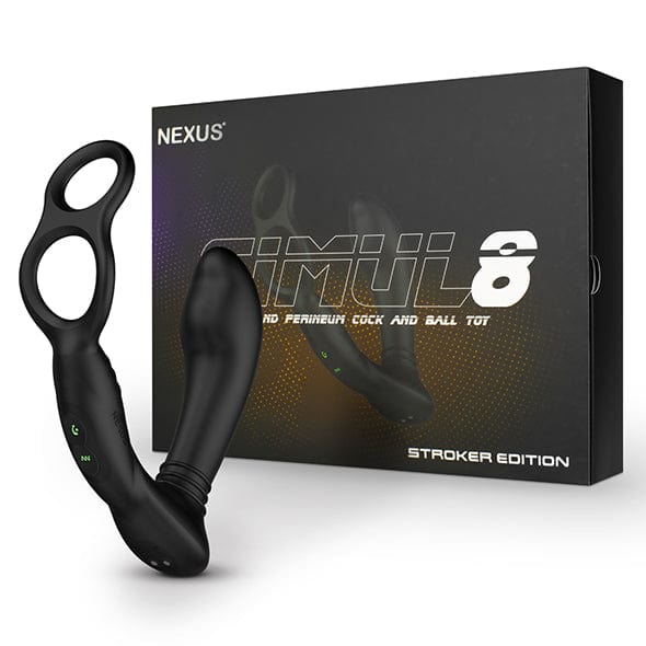 Nexus - Simul8 Stroker Edition Vibrating Dual Anal and Perineum Cock and Ball Toy Massager (Black) Prostate Massager (Vibration) Rechargeable 5060274221506 CherryAffairs