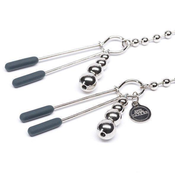 Fifty Shades Darker - At My Mercy Beaded Chain Nipple Clamps Nipple Clamps (Non Vibration) - CherryAffairs Singapore