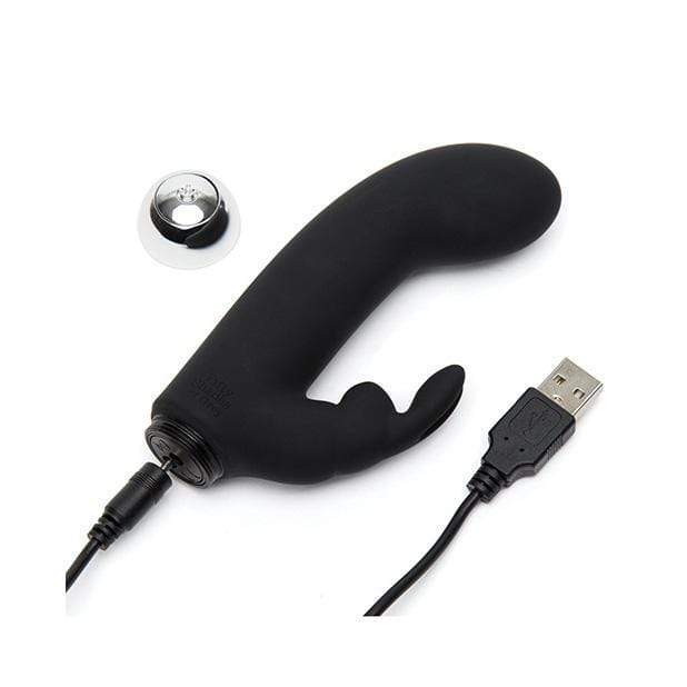 Fifty Shades of Grey - Greedy Girl Rechargeable Mini Rabbit Vibrator (Black) Rabbit Dildo (Vibration) Rechargeable 5060680311143 CherryAffairs