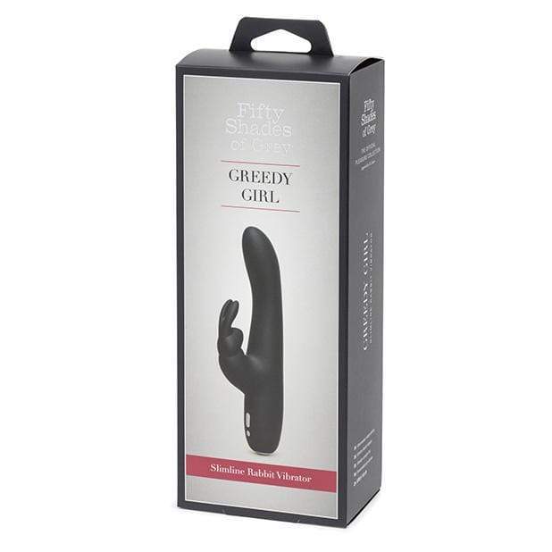 Fifty Shades of Grey - Greedy Girl Rechargeable Slimline Rabbit Vibrator (Black) Rabbit Dildo (Vibration) Rechargeable 5060680311143 CherryAffairs