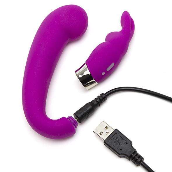 Love Honey - Happy Rabbit Mini G Spot Clitoral Curve Vibrator (Purple) Non Realistic Dildo w/o suction cup (Vibration) Rechargeable 5060779237293 CherryAffairs