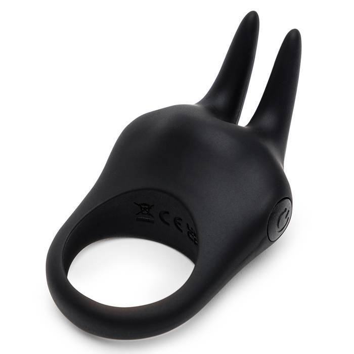 Fifty Shades of Grey - Sensation Rechargeable Vibrating Rabbit Love Ring (Black) Silicone Cock Ring (Vibration) Rechargeable 535822924 CherryAffairs