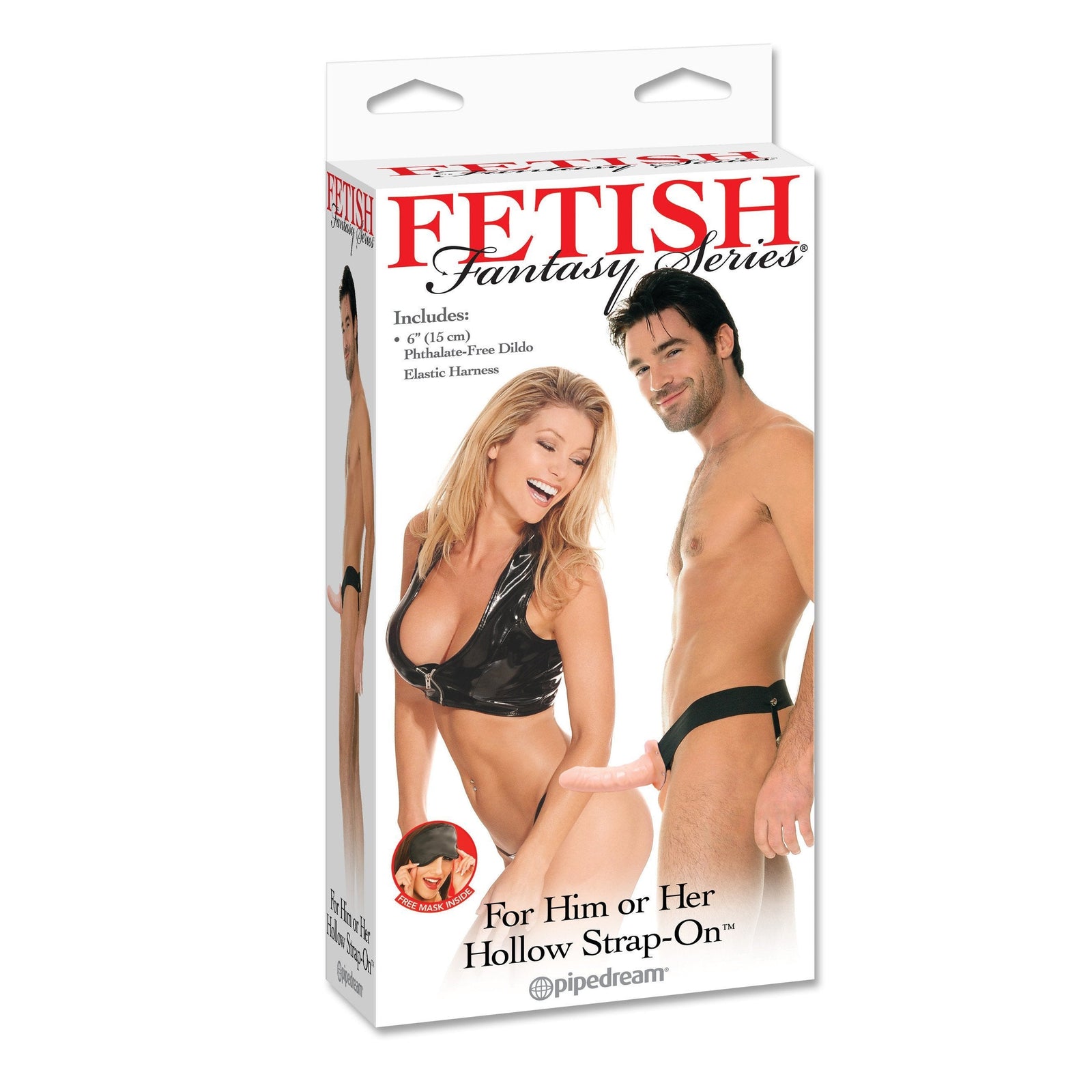 Pipedream - Fetish Fantasy Series Hollow Strap-On 6" Strap On with Hollow Dildo for Male (Non Vibration) - CherryAffairs Singapore